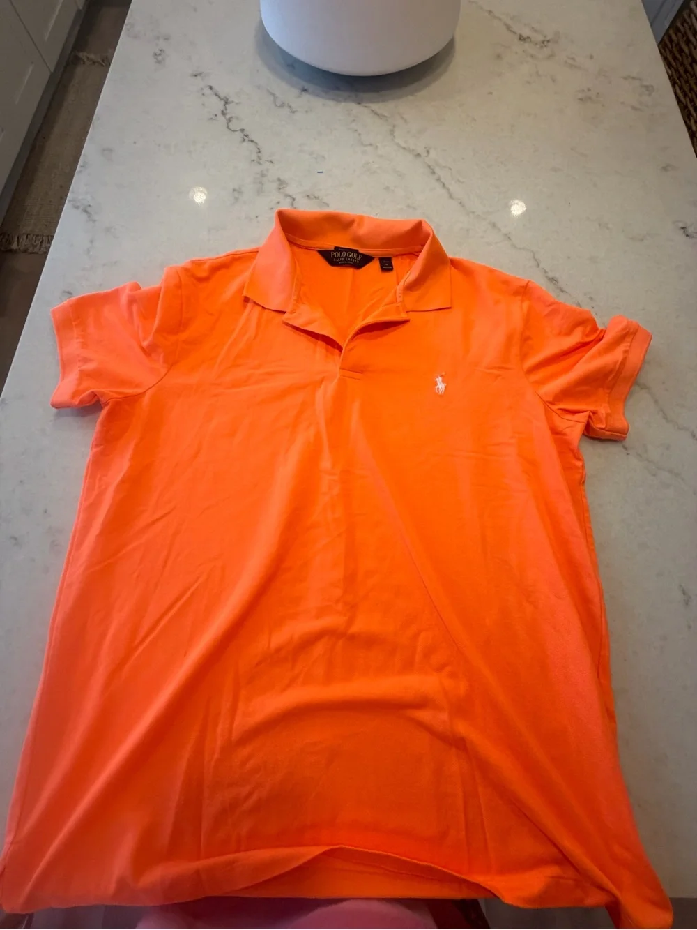 Polo golf by Ralph Lauren Bright Orange Short-Sleeve Polo with white  Pony! XL